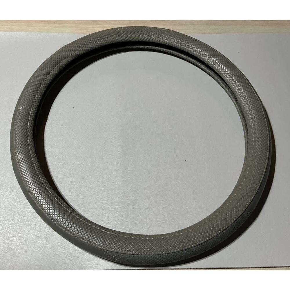 Universal Gray Leather Steering Wheel Cover